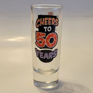 New 50 Shot Glass, Cheers to 50 Years Tall Shot Glass NWOT